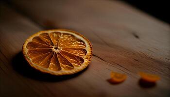 Juicy slice of organic citrus fruit refreshment generated by AI photo