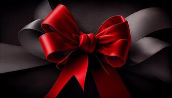 Tied knot satin bow, gift of love generated by AI photo