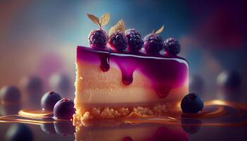 Gourmet cheesecake with fresh berry indulgence decoration generated by AI photo