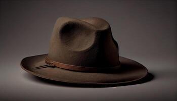elegante hombres sombreros sintió fedora y vaquero sombrero generado por ai foto