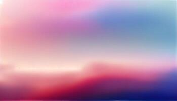 Glowing sunset backdrop, defocused multi colored shapes soaring generated by AI photo