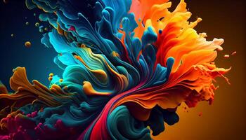 vibrante colores y resumen formas en movimiento generado por ai foto