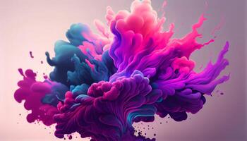 Abstract design of colorful ink waves flowing underwater generated by AI photo