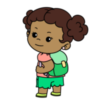 Cartoon Kid Backpack Girl Transparent Background Free PNG
