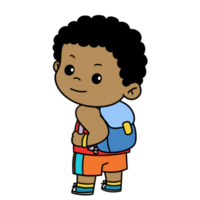 tekenfilm kind rugzak jongen transparant achtergrond vrij PNG