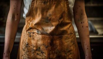 mujer y hombres Cocinando hecho en casa comidas adentro generado por ai foto