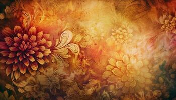 Vibrant floral fantasy abstract flower pattern celebration generated by AI photo