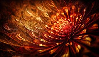 Abstract botanical celebration glowing petals in motion generated by AI photo