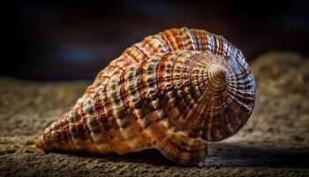 Spirals on shells display beauty in nature generated by AI photo