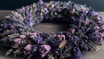 Fresh bouquet of lilacs, a love gift generated by AI photo