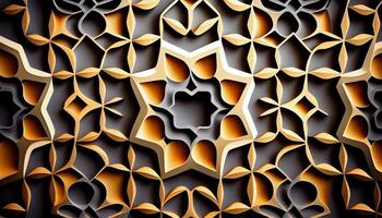 Abstract geometric shapes create modern ornate wallpaper design generated by AI photo