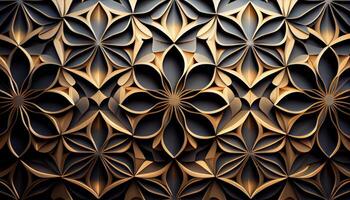 Geometric shapes and floral patterns create elegance generated by AI photo