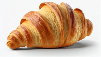 Freshly baked croissant, a French gourmet delight generated by AI photo
