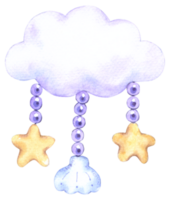 nube dibujos animados acuarela png