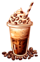 Coffee smoothie drink isolated. Refreshment beverage. png