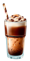 Coffee smoothie drink isolated. Refreshment beverage. png