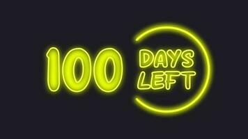 100 dag links neon licht geanimeerd video