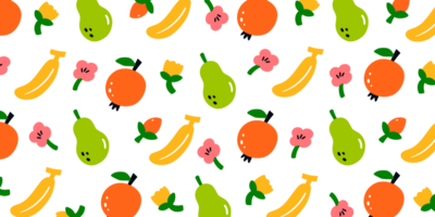 tropical fruit trendy pattern png