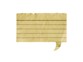 Old speech bubble text paper isolated. Retro paper element png