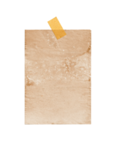 Rough old paper note with tape isolated png