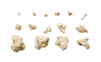 Set of white rock pieces isolated png