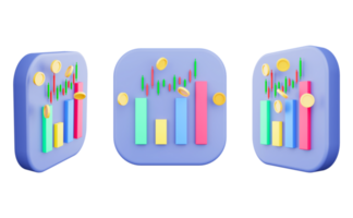 3d tolkning av en finansiell Graf begrepp finansiera stock marknadsföra bakgrund genomskinlighet grafik png