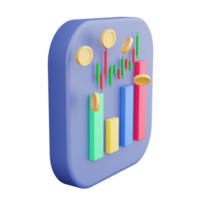 3d interpretazione di un' finanziario grafico concetto finanza azione mercato sfondo trasparenza grafica png