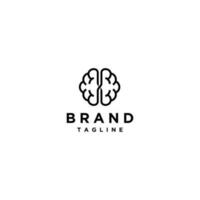 Right Brain Connect with Left Brain Logo Design. Simple Outline of Connected Brains Logo Design. vector