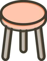 Stool Vector Thick Line Filled Colors Icon Design