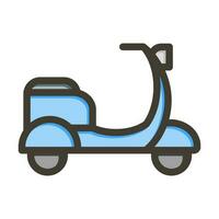 Scooter Vector Thick Line Filled Colors Icon Design