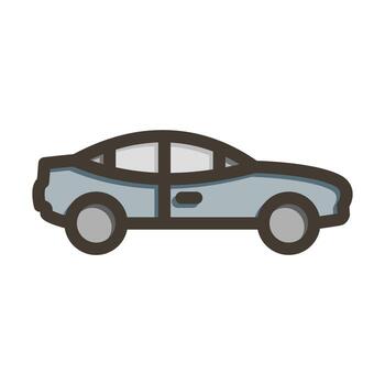 Sedan Vector Thick Line Filled Colors Icon Design