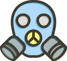 Gas Mask Vector Thick Line Filled Colors Icon Design