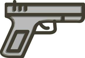 Gun Vector Thick Line Filled Colors Icon Design