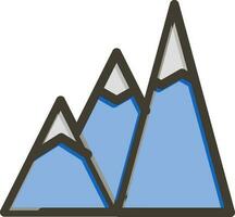 Mountains Vector Thick Line Filled Colors Icon Design