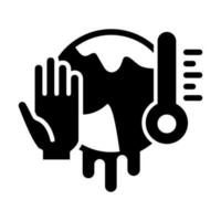 Stop Global Warming Glyph Icon Design vector