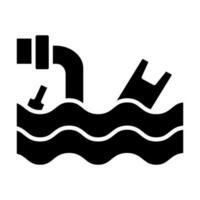agua contaminación glifo icono diseño vector