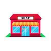 Store building vector illustration in cartoon style isolated on white background
