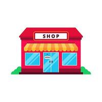 Store building vector illustration in cartoon style isolated on white background