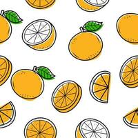 naranja sin costura modelo con linda garabatear diseño adecuado para tela o fondo de pantalla vector