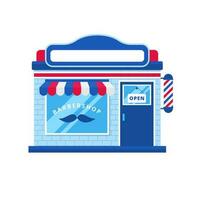 Barbershop building vector illustration in flat style isolated on white background