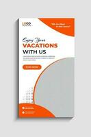 Travel and Tourism Social Media Story Template vector