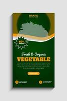 Fresh organic vegetable delivery social media story template vector