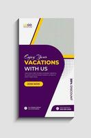 Travel and Tourism Social Media Story Template vector