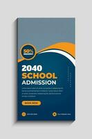 School Admission Social Media Story Template vector