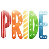 Pride text watercolor element png