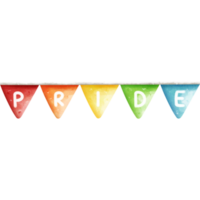 Pride banner watercolor element png