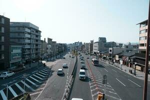 View of Gojo dori street in Kyoto, Japan photo