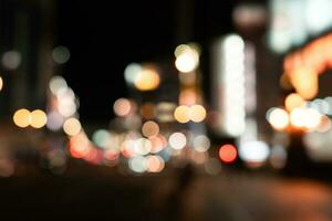 Night bokeh city street blur warm light background photo