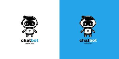 Robot chatbot head icon sign  design vector illustration  on white and blue background. Cute AI bot helper mascot character concept symbol business assistant