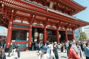 TOKYO, JAPAN - APRIL 9, 2023 White heron dance parade in Sensoji temple photo